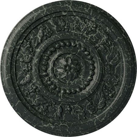 Ekena Millwork Marseille Ceiling Medallion (Fits Canopies up to 4 1/4"), 16 1/8"OD x 5/8"P, Painted Turtle Crackle CM16MAPTC